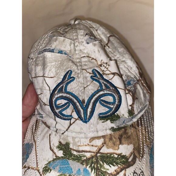 REALTREE Women's Baseball Cap Camo/Teal Stitching Adjustable - Picture 1 of 13